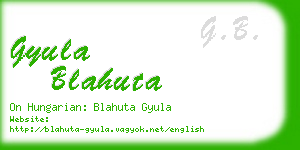 gyula blahuta business card